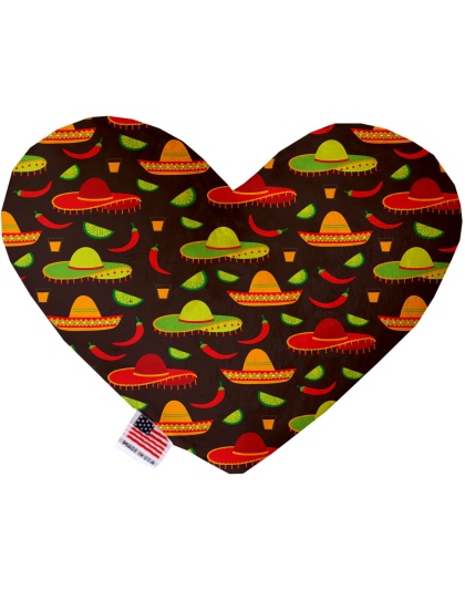 Sombreros 6 inch Canvas Heart Dog Toy