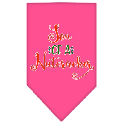 Son of a Nutcracker Screen Print Bandana Bright Pink Large