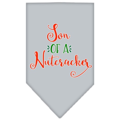 Son of a Nutcracker Screen Print Bandana Grey Large