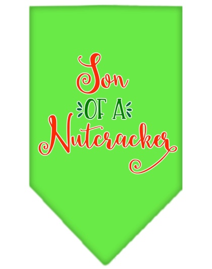 Son of a Nutcracker Screen Print Bandana Lime Green Large