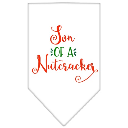 Son of a Nutcracker Screen Print Bandana White Large