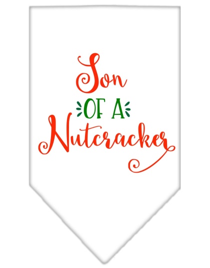 Son of a Nutcracker Screen Print Bandana White Large