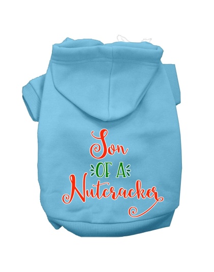 Son of a Nutcracker Screen Print Dog Hoodie Baby Blue L
