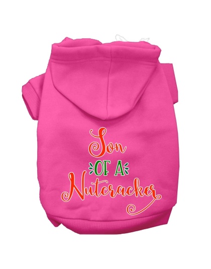 Son of a Nutcracker Screen Print Dog Hoodie Bright Pink L