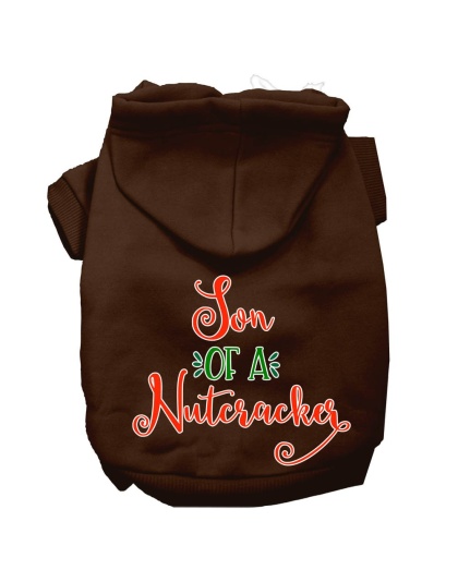 Son of a Nutcracker Screen Print Dog Hoodie Brown L