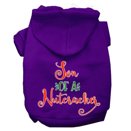 Son of a Nutcracker Screen Print Dog Hoodie Purple L