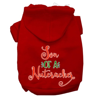 Son of a Nutcracker Screen Print Dog Hoodie Red L