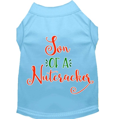 Son of a Nutcracker Screen Print Dog Shirt Baby Blue Lg