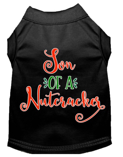 Son of a Nutcracker Screen Print Dog Shirt Black Lg