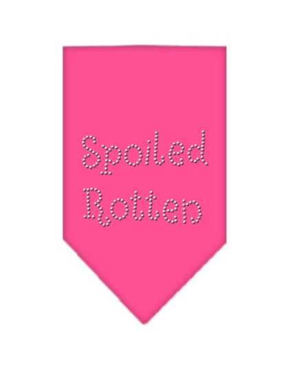 Spoiled Rotten Rhinestone Bandana Bright Pink Large