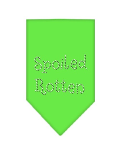 Spoiled Rotten Rhinestone Bandana Lime Green Large