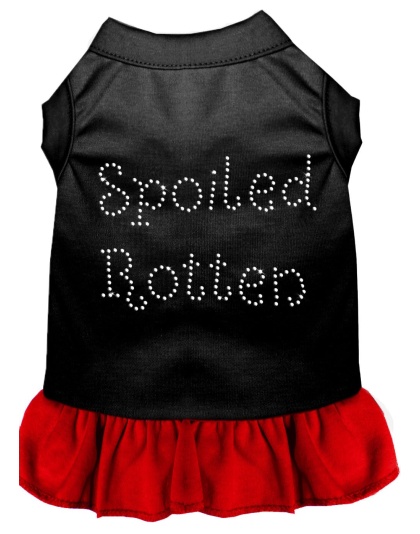 Spoiled Rotten Rhinestone Dress Black with Red Lg