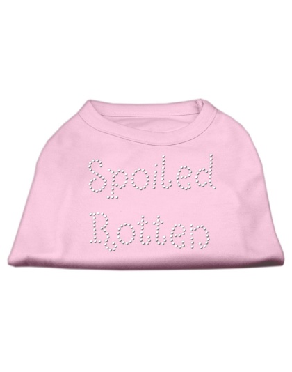 Spoiled Rotten Rhinestone Shirts Light Pink L