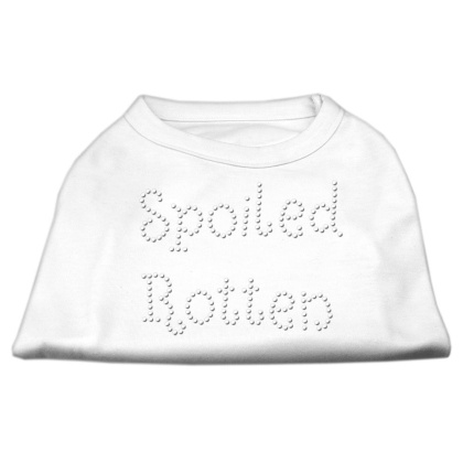 Spoiled Rotten Rhinestone Shirts White L