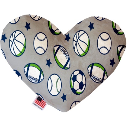 Sports and Stars 6 Inch Canvas Heart Dog Toy