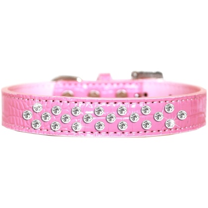 Sprinkles Clear Jewel Croc Dog Collar Light Pink Size 12