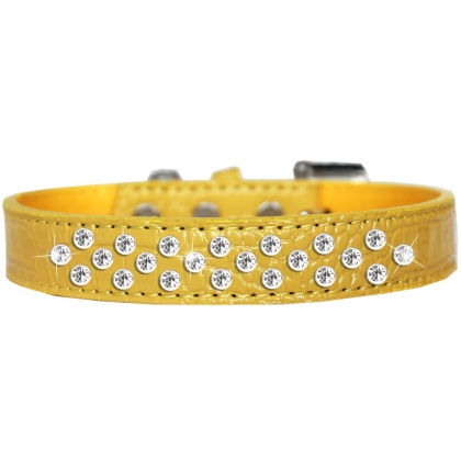 Sprinkles Clear Jewel Croc Dog Collar Yellow Size 12