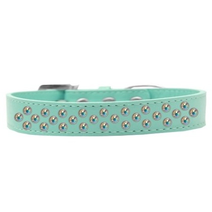 Sprinkles Dog Collar AB Crystals Size 12 Aqua