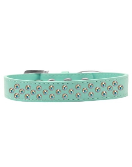 Sprinkles Dog Collar AB Crystals Size 12 Aqua