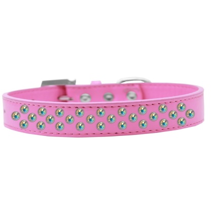 Sprinkles Dog Collar AB Crystals Size 12 Bright Pink