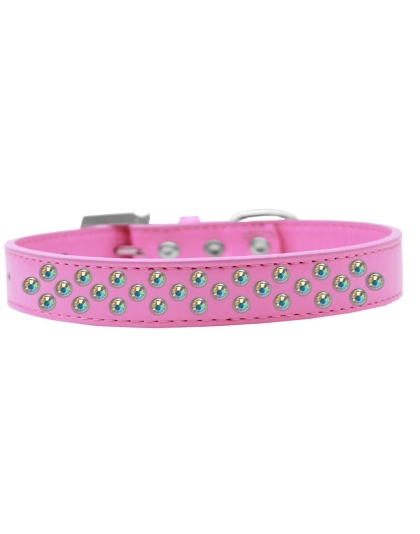 Sprinkles Dog Collar AB Crystals Size 12 Bright Pink