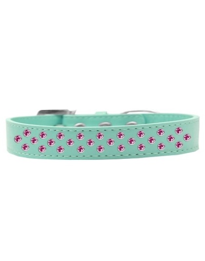 Sprinkles Dog Collar Bright Pink Crystals Size 12 Aqua