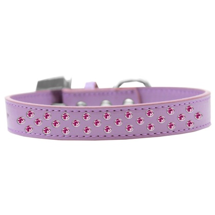 Sprinkles Dog Collar Bright Pink Crystals Size 12 Lavender