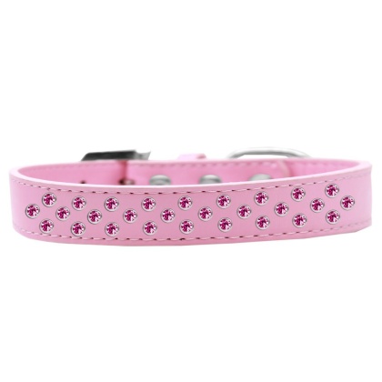 Sprinkles Dog Collar Bright Pink Crystals Size 12 Light Pink