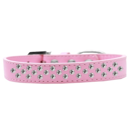 Sprinkles Dog Collar Clear Crystals Size 12 Light Pink