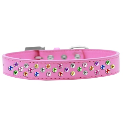 Sprinkles Dog Collar Confetti Crystals Size 12 Bright Pink