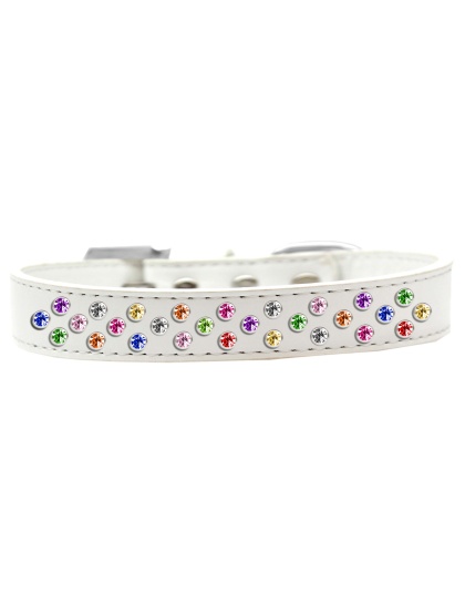 Sprinkles Dog Collar Confetti Crystals Size 12 White