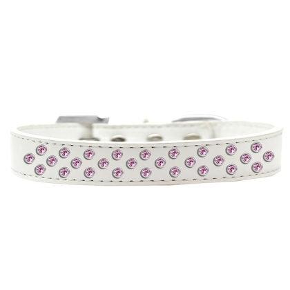 Sprinkles Dog Collar Light Pink Crystals Size 12 White