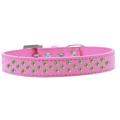 Sprinkles Dog Collar Lime Green Crystals Size 12 Bright Pink
