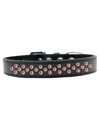 Sprinkles Dog Collar Orange Crystals Size 12 Black