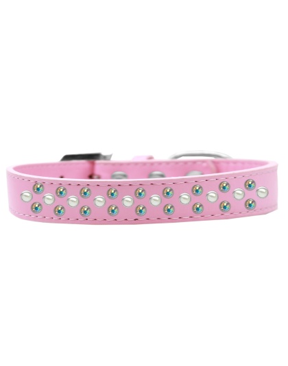 Sprinkles Dog Collar Pearl and AB Crystals Size 12 Light Pink