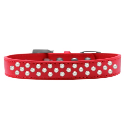 Sprinkles Dog Collar Pearls Size 12 Red