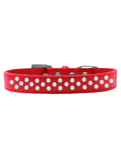 Sprinkles Dog Collar Pearls Size 12 Red