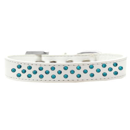 Sprinkles Dog Collar Southwest Turquoise Pearls Size 12 White