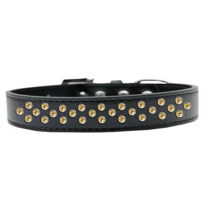 Sprinkles Dog Collar Yellow Crystals Size 12 Black