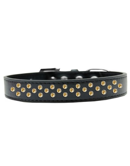 Sprinkles Dog Collar Yellow Crystals Size 12 Black