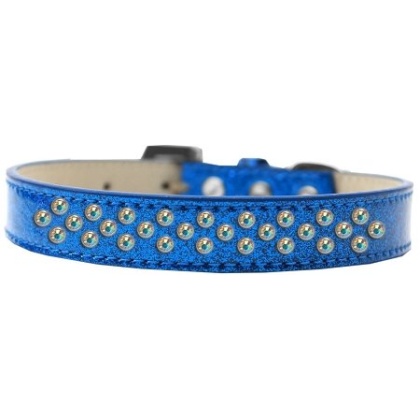 Sprinkles Ice Cream Dog Collar AB Crystals Size 12 Blue