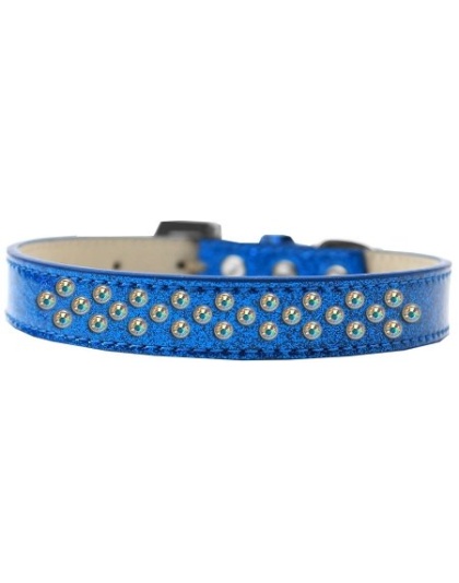 Sprinkles Ice Cream Dog Collar AB Crystals Size 12 Blue