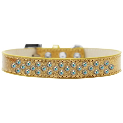 Sprinkles Ice Cream Dog Collar AB Crystals Size 12 Gold