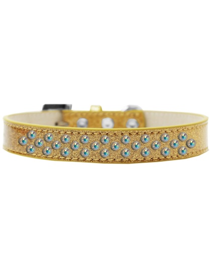 Sprinkles Ice Cream Dog Collar AB Crystals Size 12 Gold