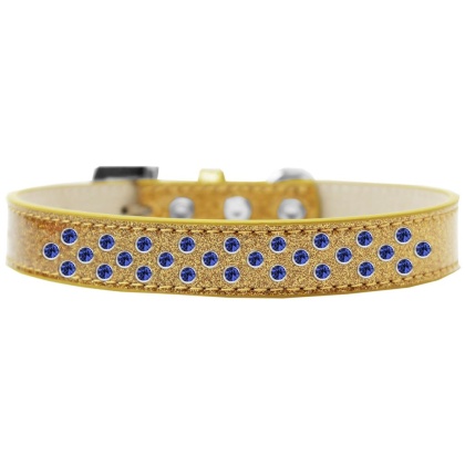Sprinkles Ice Cream Dog Collar Blue Crystals Size 12 Gold