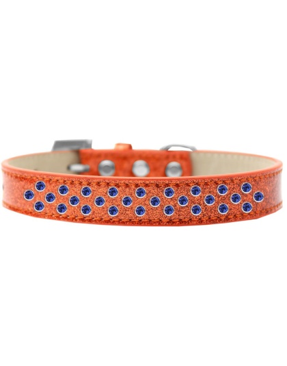 Sprinkles Ice Cream Dog Collar Blue Crystals Size 12 Orange
