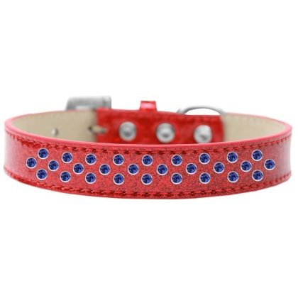 Sprinkles Ice Cream Dog Collar Blue Crystals Size 12 Red