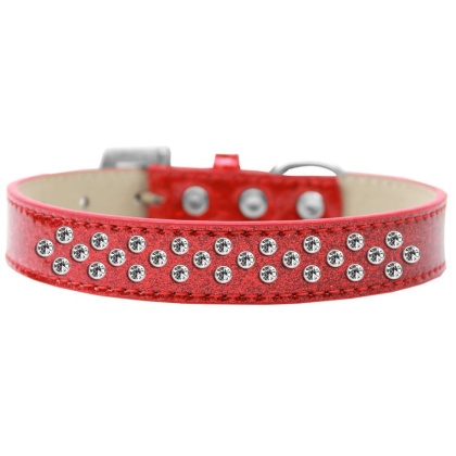 Sprinkles Ice Cream Dog Collar Clear Crystals Size 12 Red
