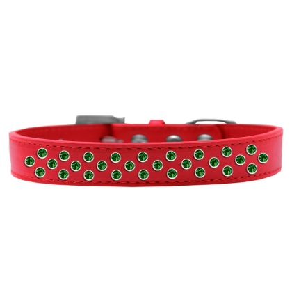 Sprinkles Ice Cream Dog Collar Emerald Green Crystals Size 12 Red