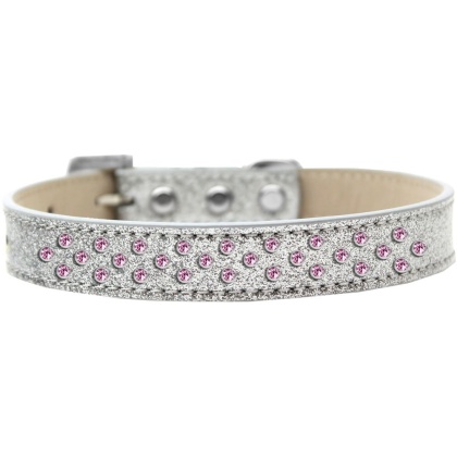 Sprinkles Ice Cream Dog Collar Light Pink Crystals Size 12 Silver